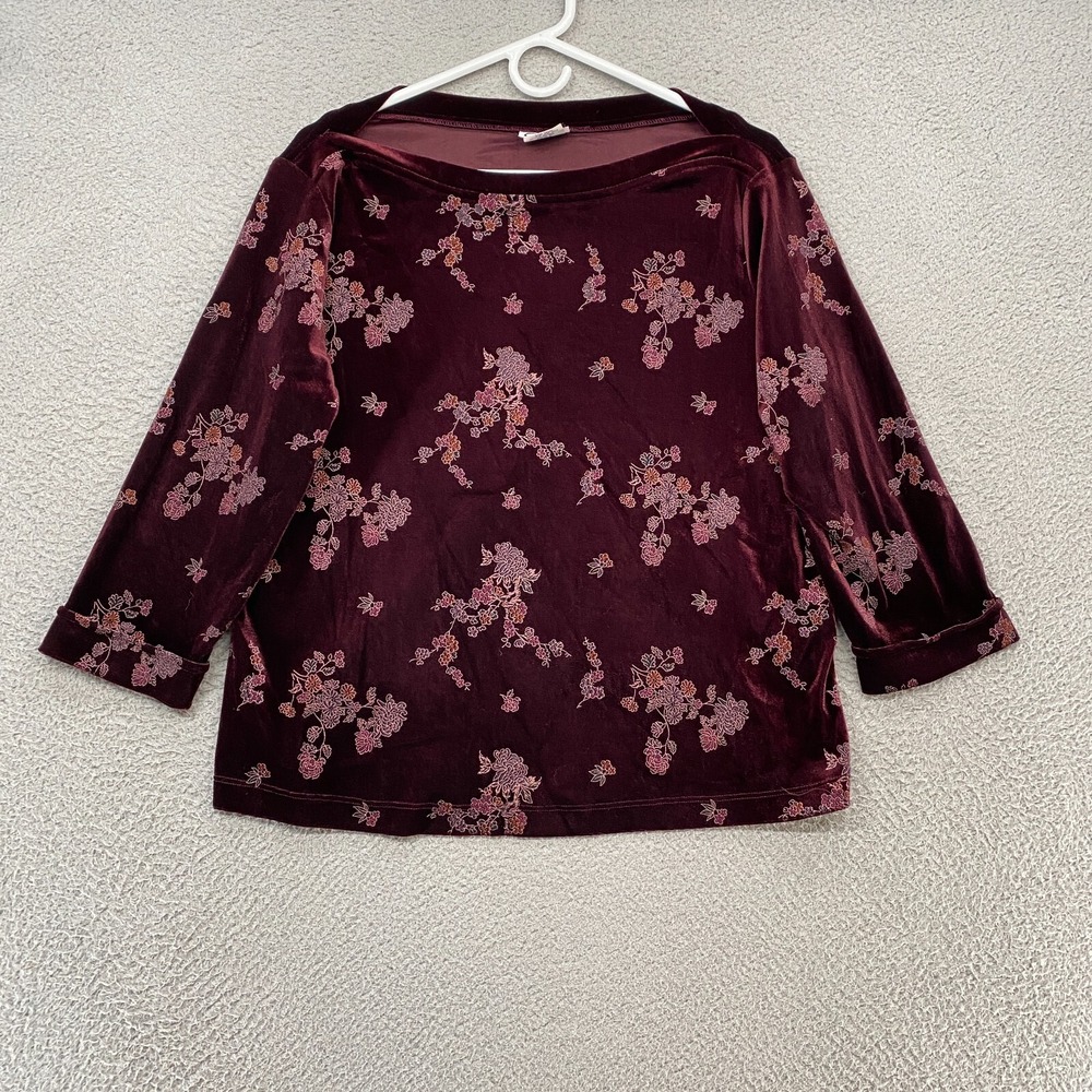 Clio Top Womens Large Y2K Vintage Velvet Whimsigoth 90s Oxblood Made in USA